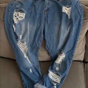 Distressed jeans